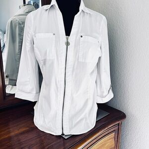 Anne Klein Crisp White Collar Shirt